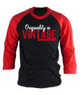'Originality is Vintage!' Raglan Tee (Red/Black)